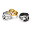 Mark hollow out fashionable punk high quality stainless steel couple jewelry vintage rings